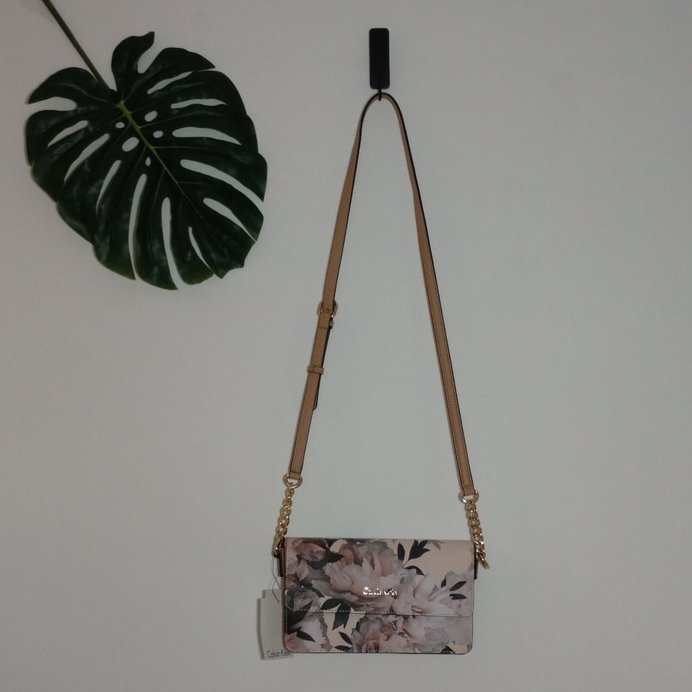 Calvin Klein Floral Crossbody Bag w/Flap